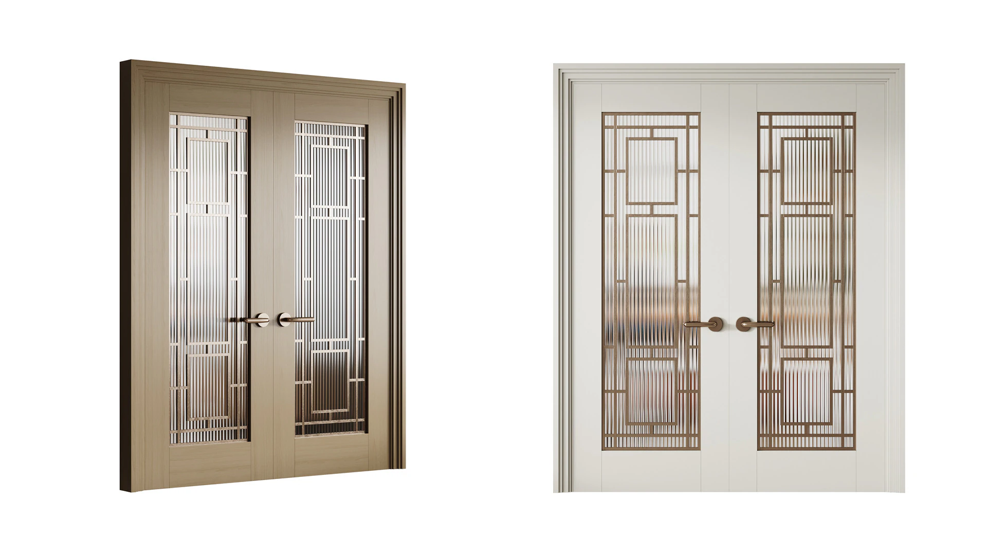 Double Door 3D Model .c4d .max .obj .3ds .fbx .stl .blend 