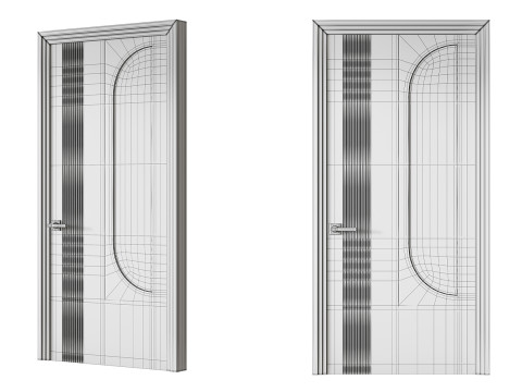 Elegant Modern Flush Door 20 3D मॉडल