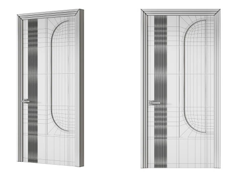Elegant Modern Flush Door 20 3D Model