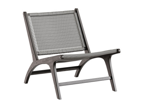 Hamma teak and natural rattan armchair 3D Model