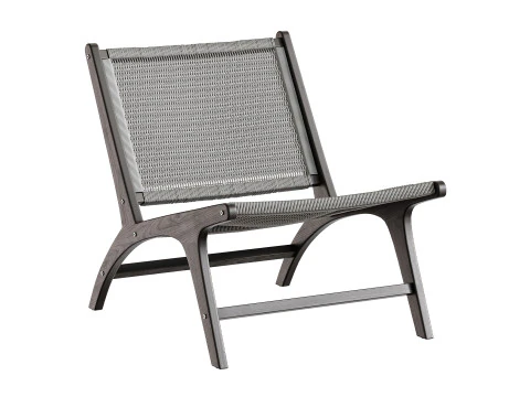 Poltroncina Hamma in teak e rattan naturale Modello 3D