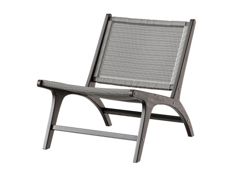 Hamma teak and natural rattan armchair 3D Model