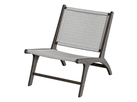 Poltroncina Hamma in teak e rattan naturale Modello 3D