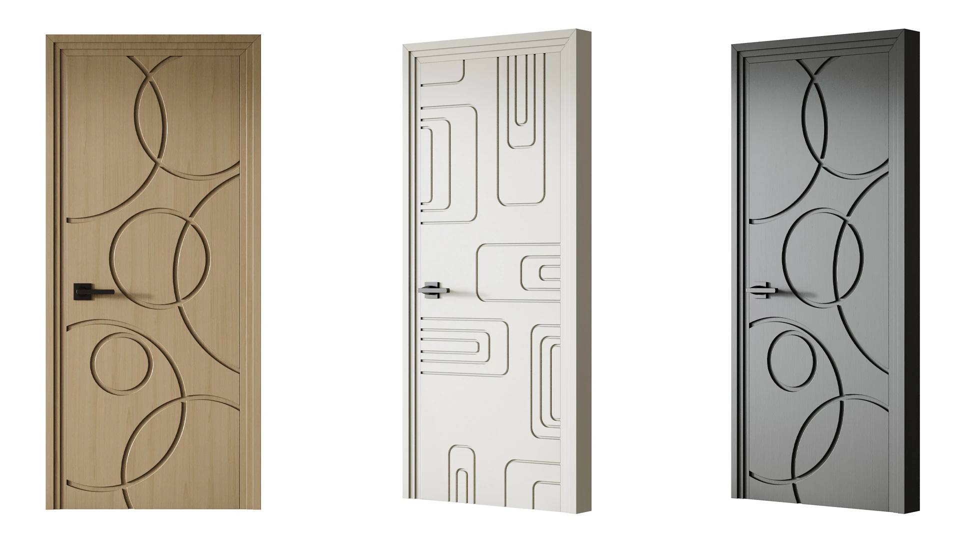 Interior Door 38 3D Model .c4d .max .obj .3ds .fbx .stl .blend 