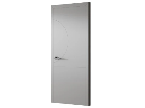 Modern Flush Interior Door 16 3D Model