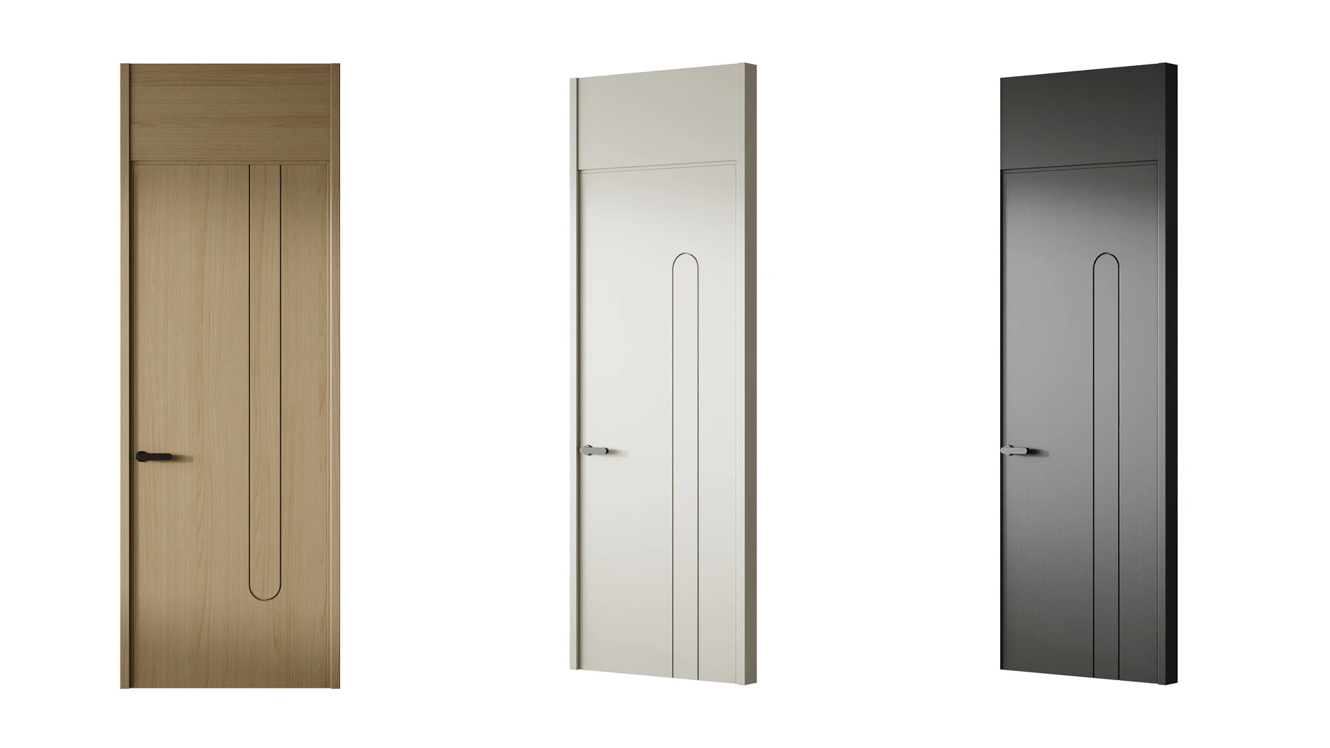 Modern Interior Door 19 3D Model .c4d .max .obj .3ds .fbx .stl .blend 