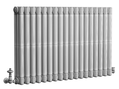 Radiatore orizzontale a 3 colonne Modello 3D