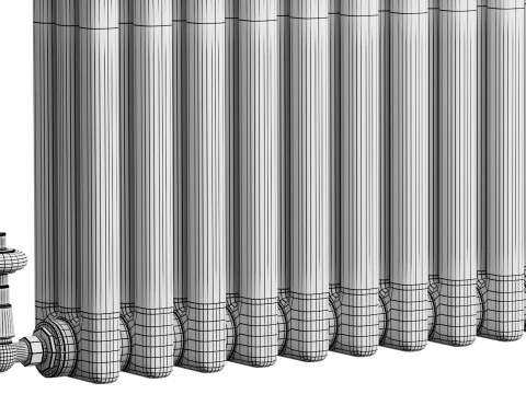 Radiatore orizzontale a 3 colonne Modello 3D