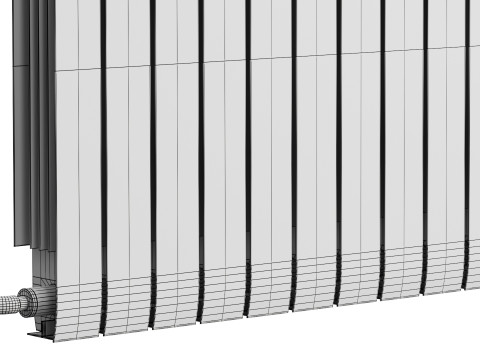 Apollo Modena Modern Horizontal Radiator Aluminium 3D Модель