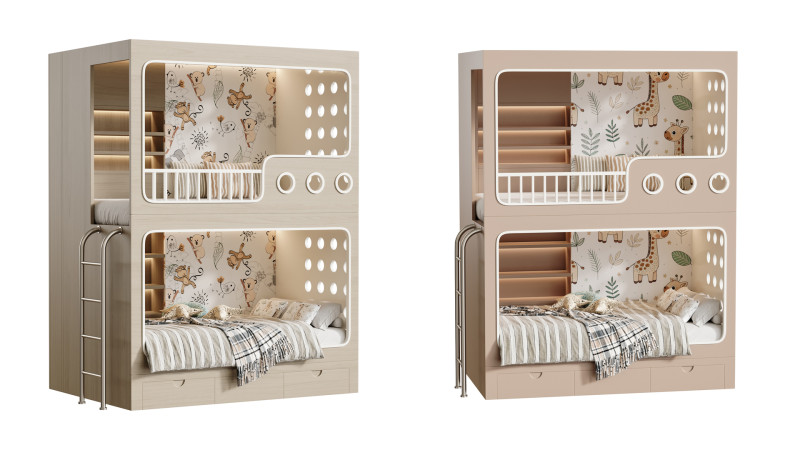 Bunk-bed-for-kids-001 Modelo 3D .c4d .max .obj .3ds .fbx .stl .blend
