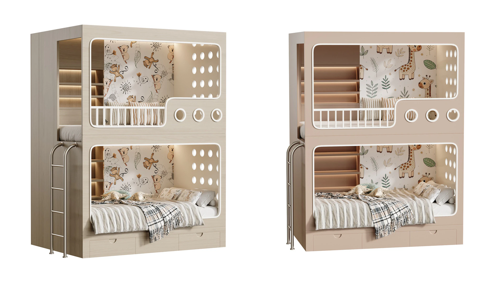 Bunk-bed-for-kids-001 3D Model .c4d .max .obj .3ds .fbx .stl .blend 