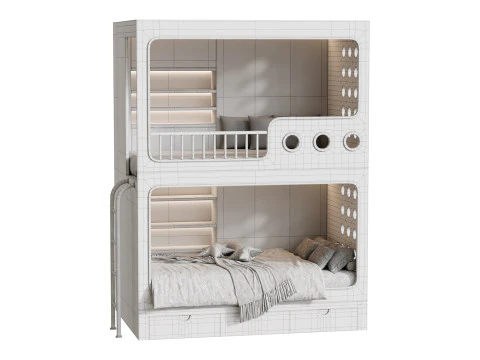 Bunk-bed-for-kids-001 3D Model