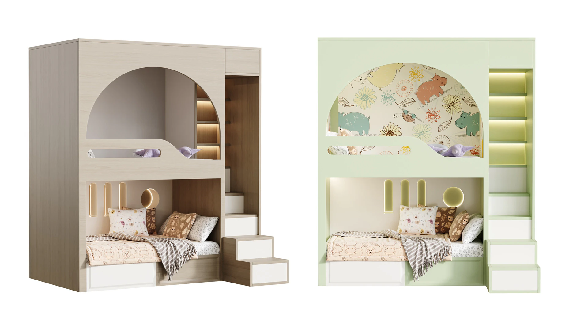 Bunk-bed-for-kids-002 3D Model .c4d .max .obj .3ds .fbx .stl .blend 