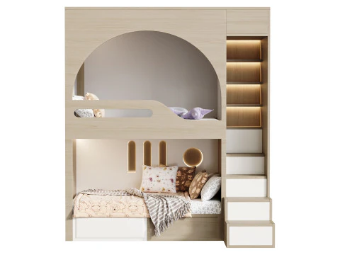 Bunk-bed-for-kids-002 3D Model