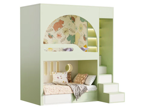 Bunk-bed-for-kids-002 3D Model