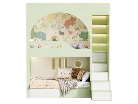 Bunk-bed-for-kids-002 3D Model
