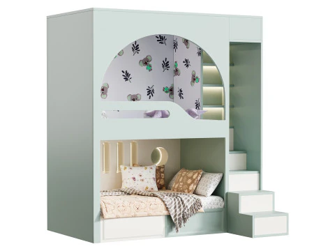 Bunk-bed-for-kids-002 3D Model