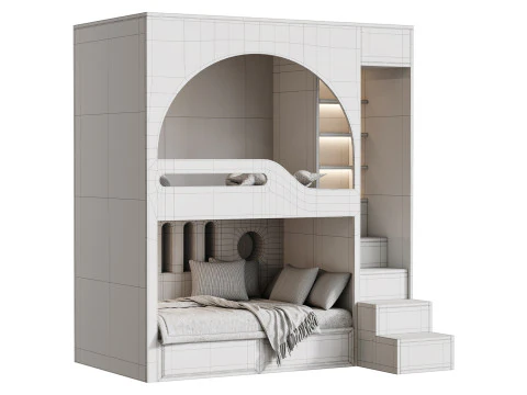 Bunk-bed-for-kids-002 3D Model
