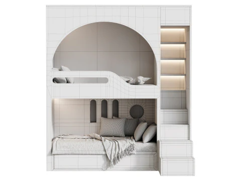 Bunk-bed-for-kids-002 3D Model