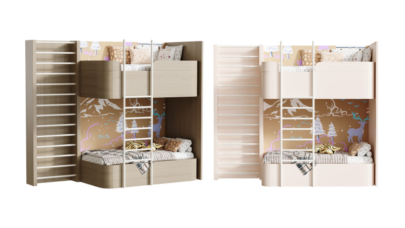 Bunk bed for kids 3 Modèle 3D .c4d .max .obj .3ds .fbx .stl .blend