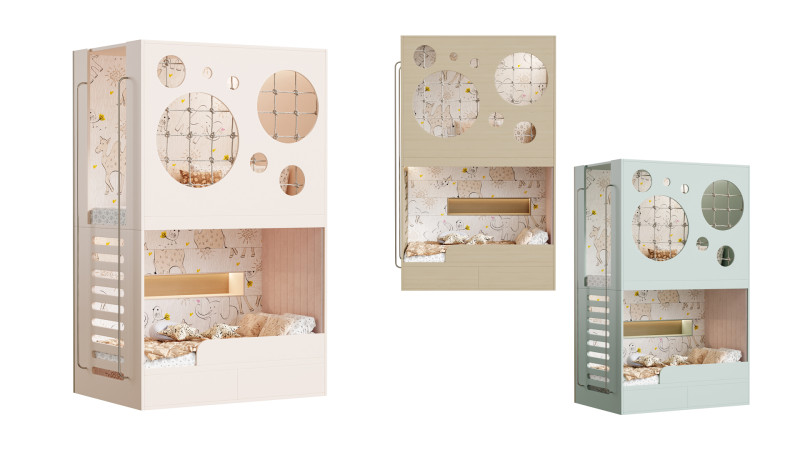 Bunk bed for kids 4 Modèle 3D .c4d .max .obj .3ds .fbx .stl .blend