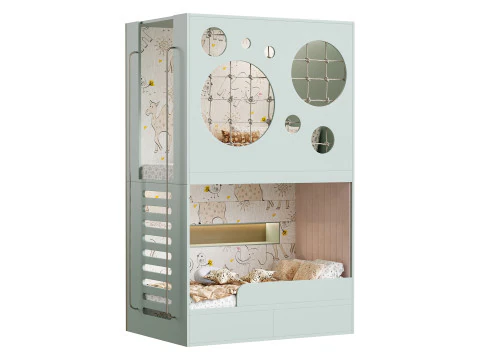 Letto a castello per bambini 4 Modello 3D