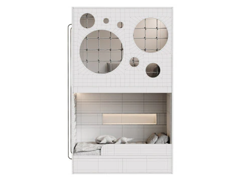 Letto a castello per bambini 4 Modello 3D