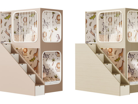 Bunk bed for kids 5 Modelo 3D
