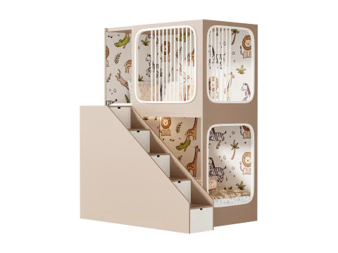 Letto a castello per bambini 5 Modello 3D