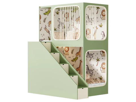 Letto a castello per bambini 5 Modello 3D
