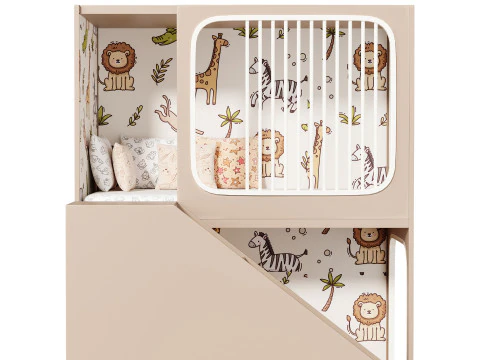 Letto a castello per bambini 5 Modello 3D