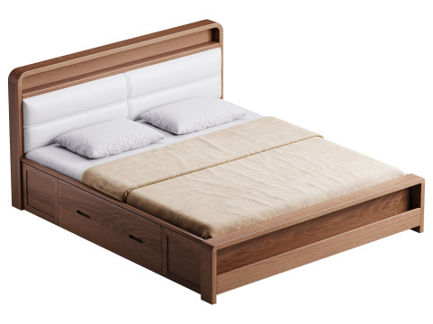 LITFAD Marco de cama bed Modelo 3D