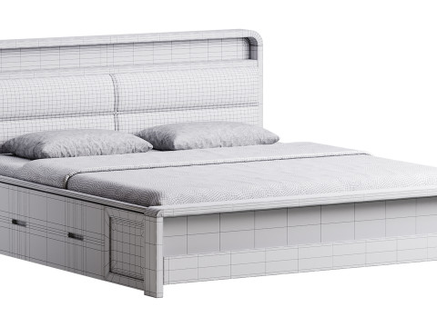 LITFAD Marco de cama bed Modelo 3D