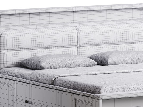 LITFAD Marco de cama bed Modelo 3D