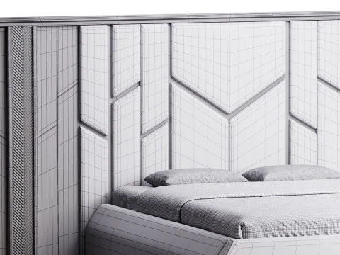 Modena Luxury Bed Room 3D Model