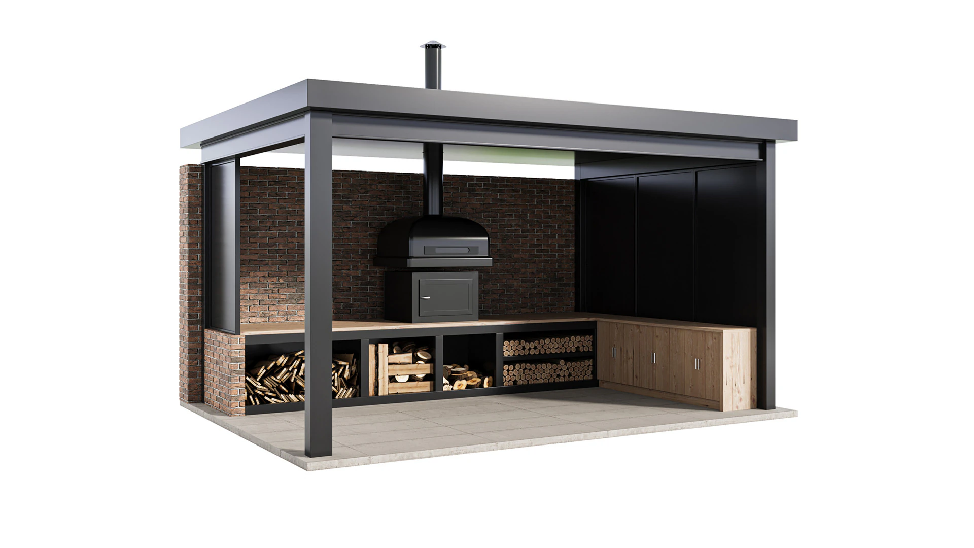 Modern Outdoor Kitchen 03 3D Model .c4d .max .obj .3ds .fbx .stl .blend 