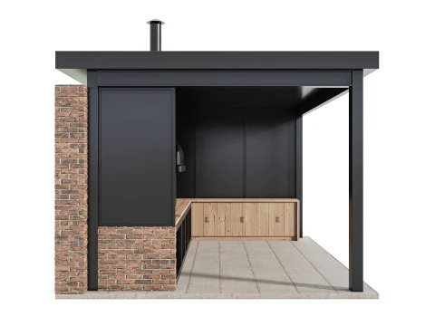 Modern Outdoor Kitchen 03 3D Model