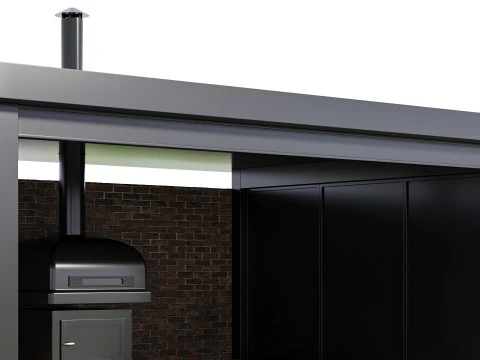Modern Outdoor Kitchen 03 3D Model