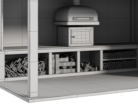 Современная уличная кухня 03 3D Модель