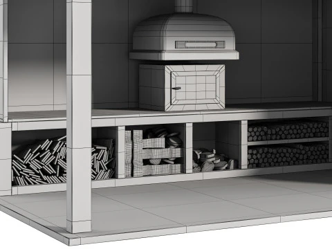 Modern Outdoor Kitchen 03 3D Model
