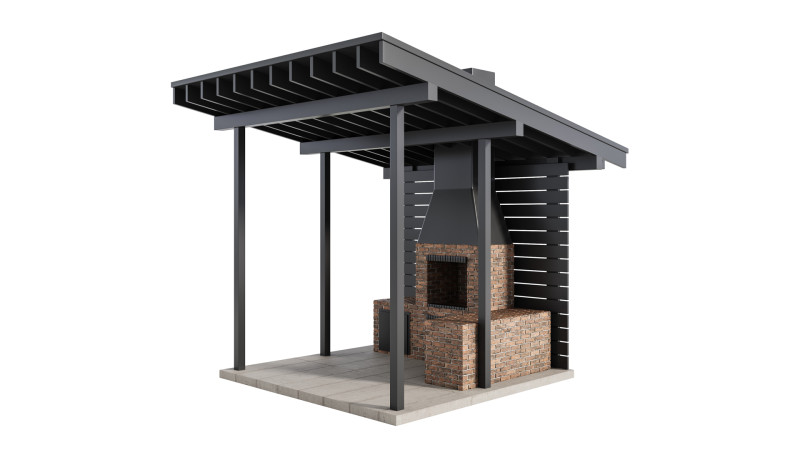 Modern Outdoor Kitchen 04 3D Model .c4d .max .obj .3ds .fbx .stl .blend