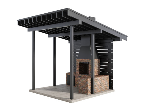 Modern Outdoor Kitchen 04 Modelo 3D