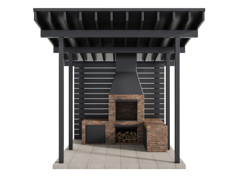Modern Outdoor Kitchen 04 3D Model