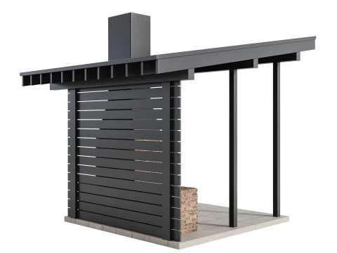 Cucina da esterno moderna 04 Modello 3D