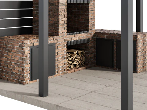 Cucina da esterno moderna 04 Modello 3D