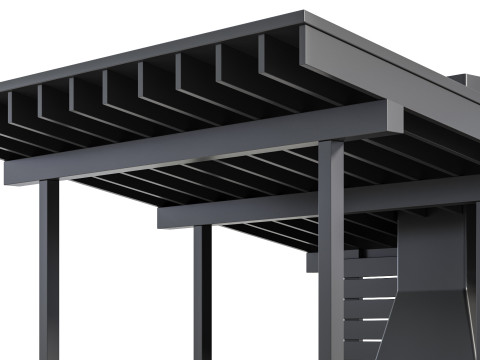 Modern Outdoor Kitchen 04 3D Model