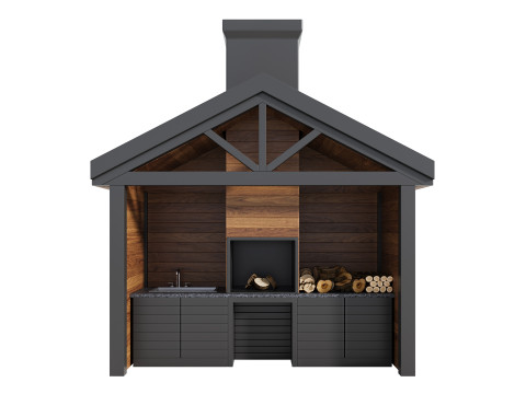 Moderne Outdoor-Küche 23 3D Modell