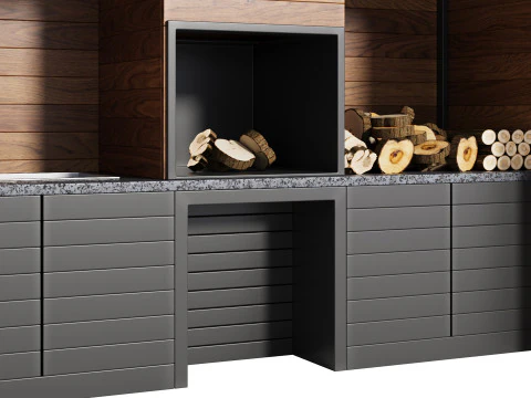 Cucina da esterno moderna 23 Modello 3D