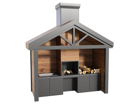 Moderne Outdoor-Küche 23 3D Modell