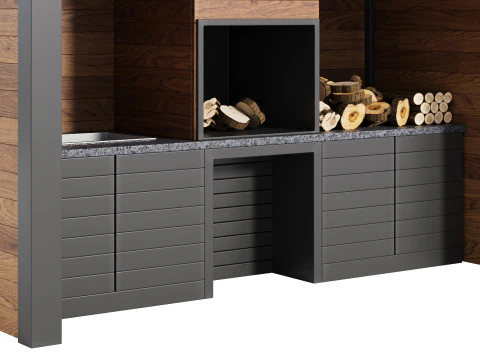 Cucina da esterno moderna 23 Modello 3D